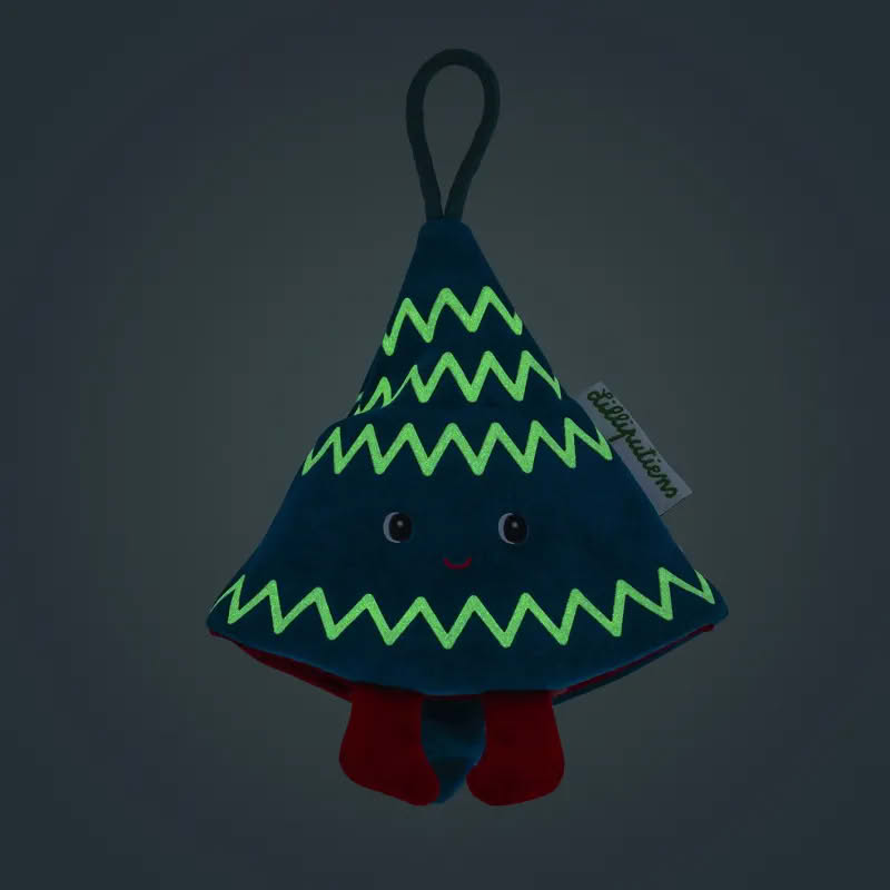 Gioco per bambini a forma di elfo fosforescente reversibile che diventa un albero di Natale